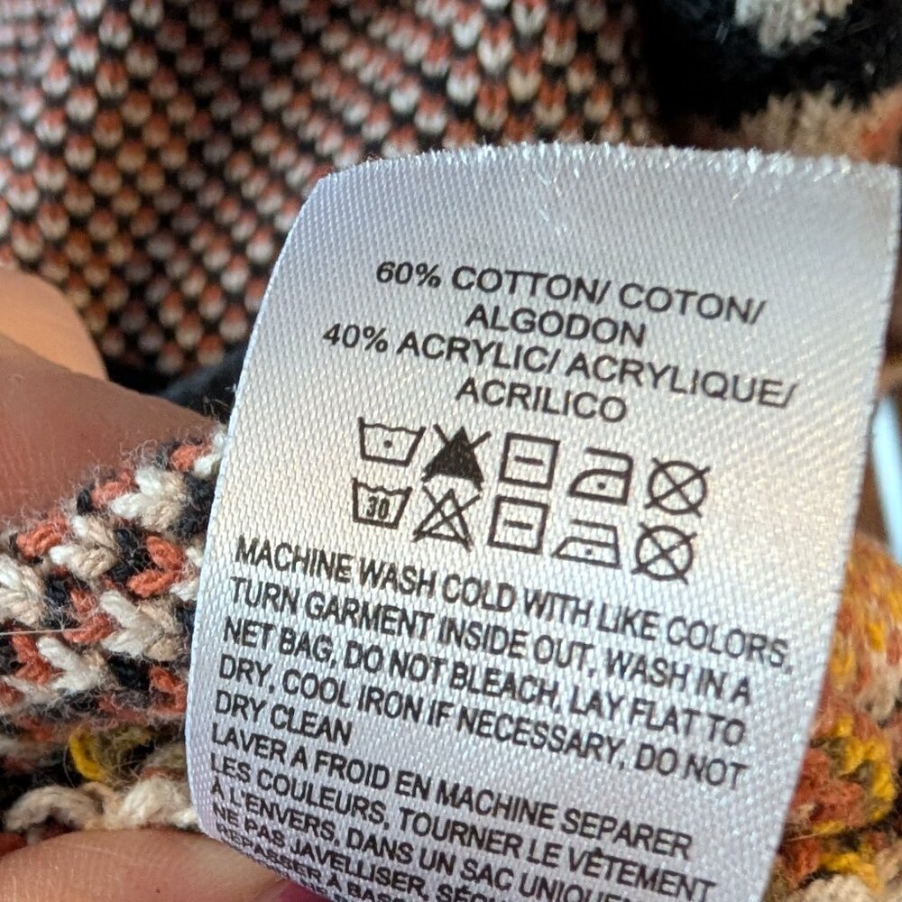 Lucky Brand Aztec Southwestern Open Front Shawl Collar Sweater Sz M - Picture 5 of 6